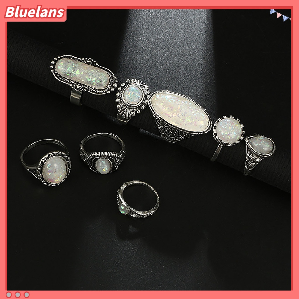 [BLS] 8pcs /Set Cincin Jari Electroplating Desain Timbul Gaya Vintage Peal Palsu Cincin Buku Jari Antik Untuk Pacaran