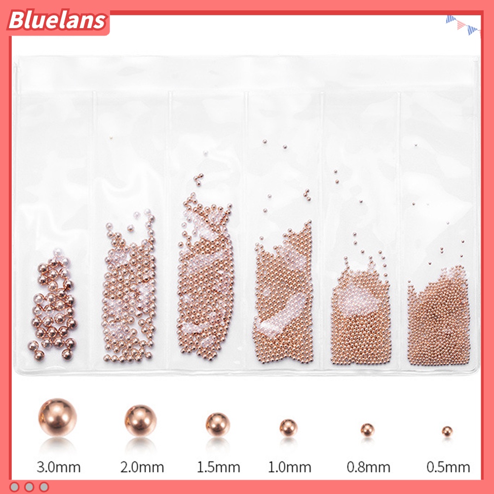 [BLM] Ukuran Campur 3D Bola Logam Dekorasi Nail Art Manik-Manik Kaviar Manikur Aksesoris