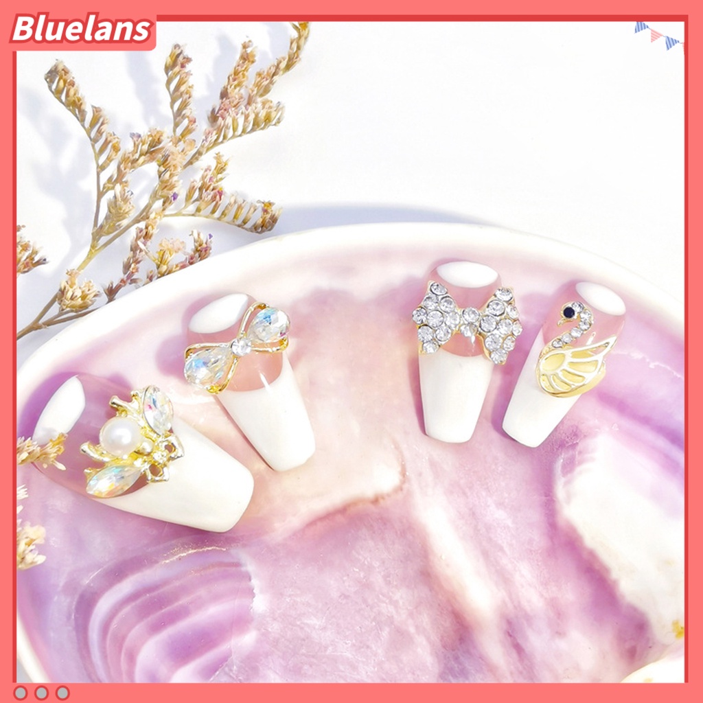 [BLM] 10pcs /Pack Manicure Dekorasi Hias Mudah Di Aplikasikan Alloy Nail Art Aksesoris Ikatan Simpul Berlian Imitasi Untuk Penggunaan Pribadi