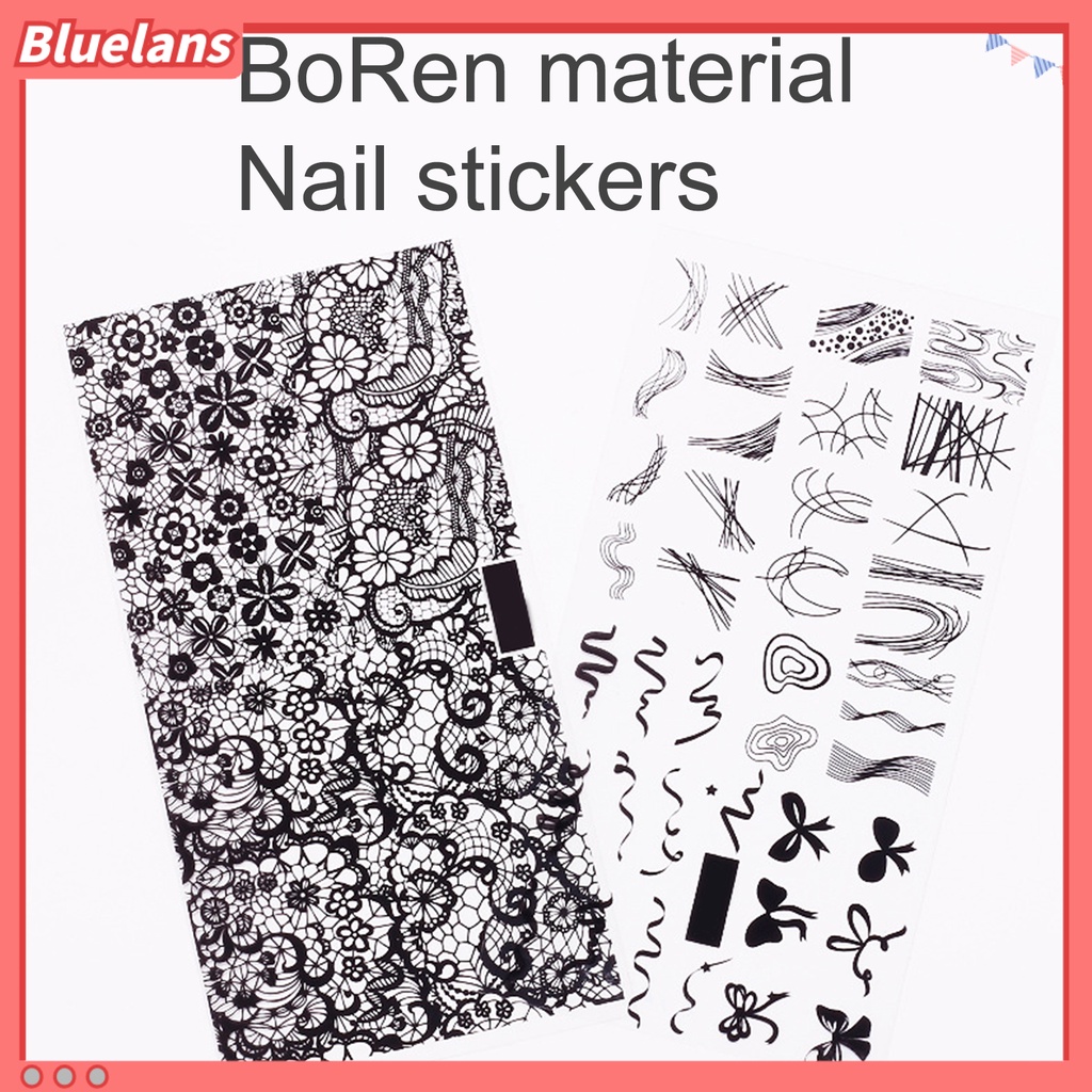 [BLM] Stiker Nail Art Perekat Diri DIY Nai Art Aksesoris 2D Lace Nail Adhesive Decal Untuk Anak Perempuan