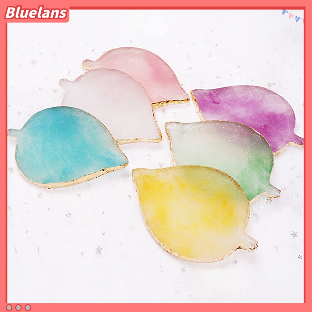 [BLM] Palet Kutek Burr Free Permukaan Halus Bisa Dicuci Mix Warna Agate Leaf Shaped Nail Gel Polish Colors Mixing Palette Perlengkapan Kuku