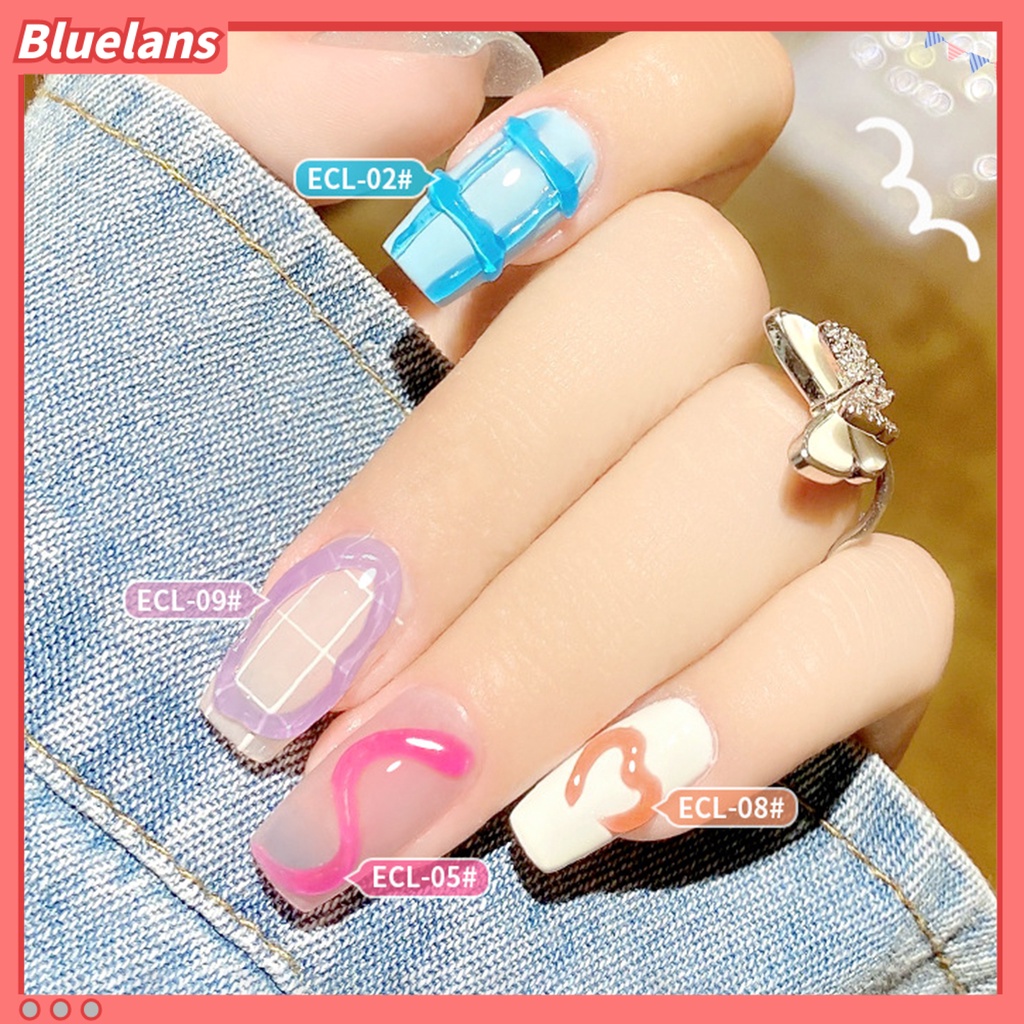 [BLM] 10g Nail Color Polish Wash-Free Finger Art Ukir Permen Warna Lukisan Gel 3D UV Art Polish Untuk Perempuan