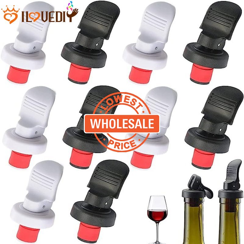 [Harga Grosir] Air Pumping Red Wine Botter Plug Anti Bocor Champagne Beer Cork Cap Vacuum Sealed Botol Stopper Dengan Pembuka Minuman Praktis Alat Fresh-keeping