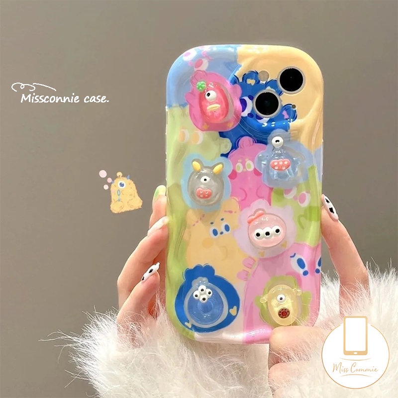 Boneka 3D Pink Kartun Lucu Alpaca Girl Case Kompatibel Untuk IPhone XR 76 6s 8plus 11 14 13 12 Pro Max X XS Max 7Plus Se2020 3D Wavy Curved Edge Glossy Soft Cover