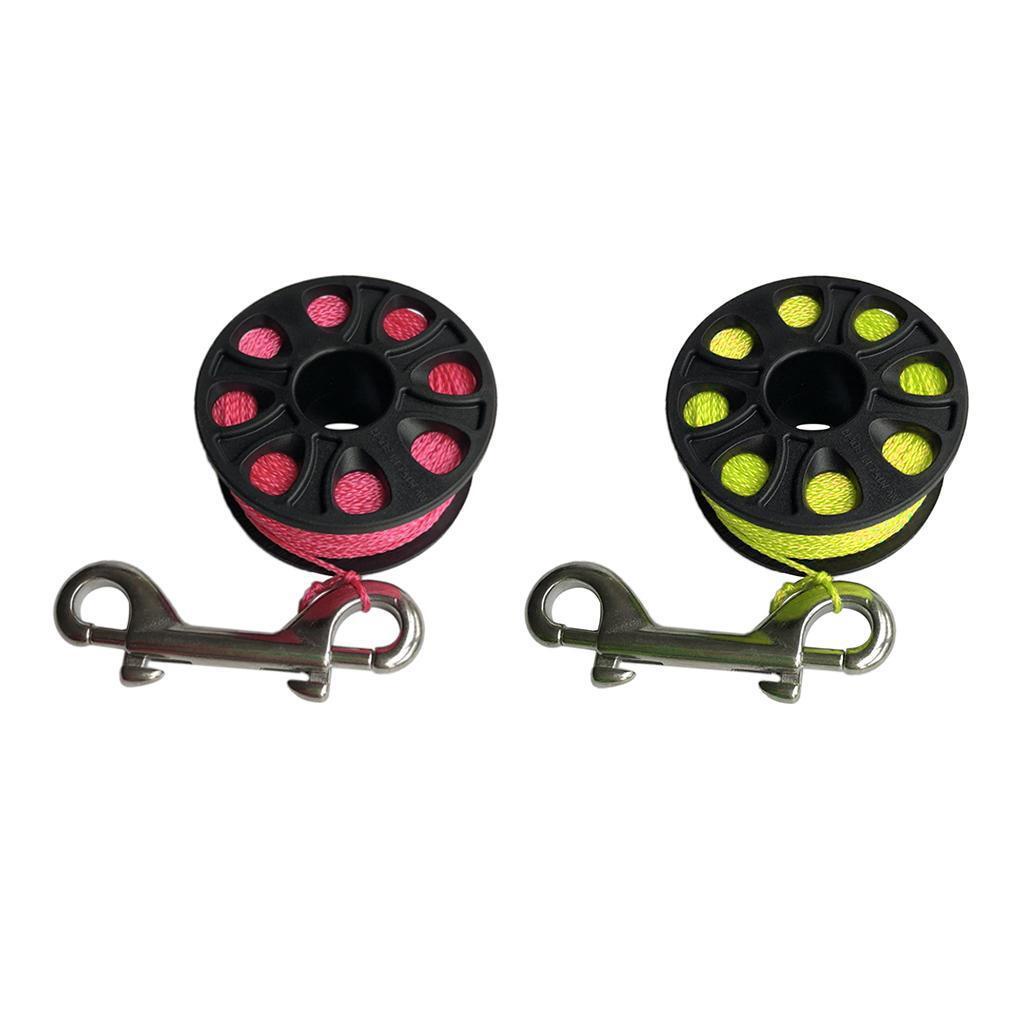 Spul Jari Gulungan Garis Selam Untuk Scuba Diving Snorkeling Fluorescent Pink