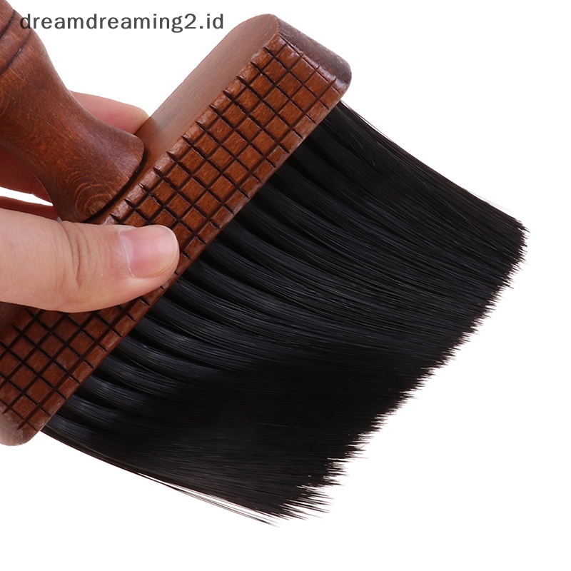 (drea) 1pc Profesional Leher Sikat Kain Lap Wajah Barber Hair Clean Lembut Sikat Rambut Hitam //