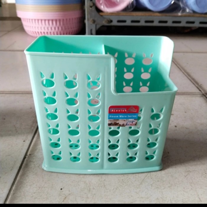 Storage 2 Sekat ALEXISH PASTEL GEDUN Tempat Sendok Garpu/ATK Organizer