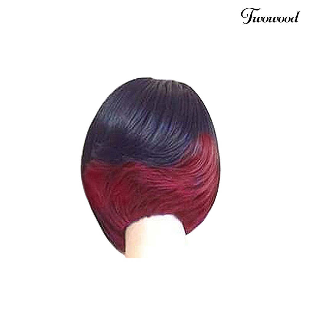 Twowood Ladies Realistis Dua Warna Pendek Lurus Wig Wanita Pesta Cosplay Sopak