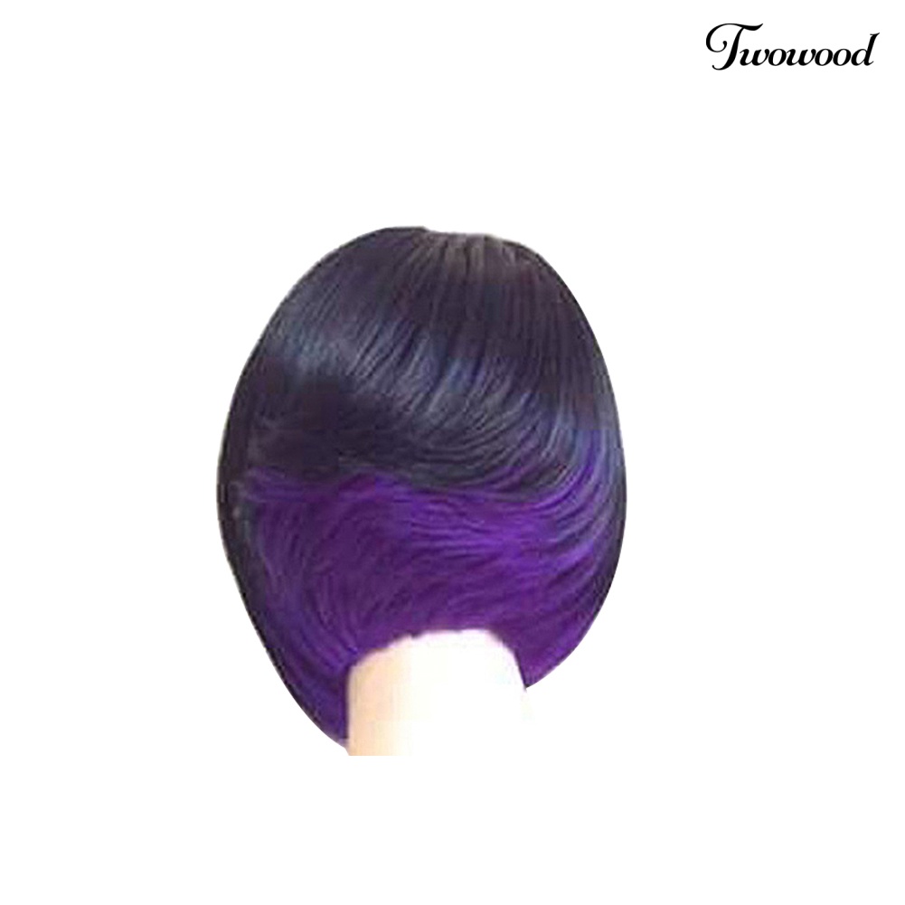 Twowood Ladies Realistis Dua Warna Pendek Lurus Wig Wanita Pesta Cosplay Sopak