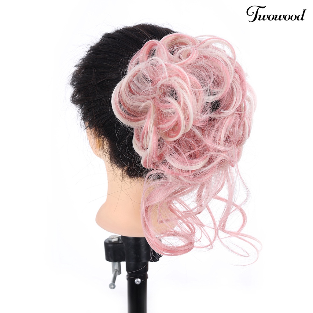 Twowood Rambut Wig Band Elastis High-Resilience Perawatan Mudah Anti-slip Bernapas Berdandan Terlihat Alami Wig Chignon Ramah Panas Untuk Pesta