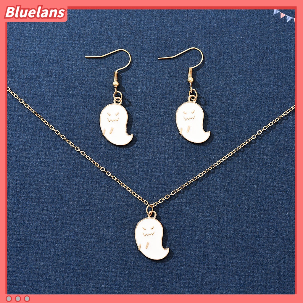 [BLS] 1set Set Perhiasan Pengantin Wanita High Gloss Bentuk Lucu Hypoallergenic Liontin Kalung Kait Anting Set Perhiasan Aksesori