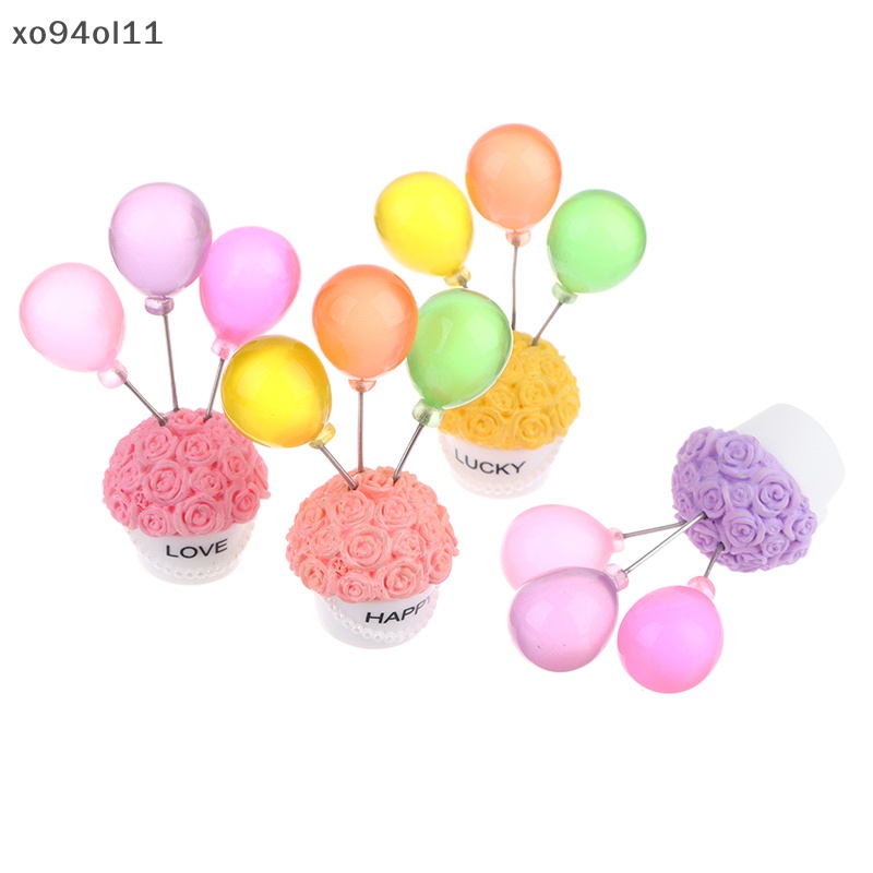 Xo 1Pc Resin Balon Meja Ornamen Mobil Rumah Boneka Miniatur Warna Rose Balloon Valene's Day Decor Dekorasi Dashboard Mobil OL