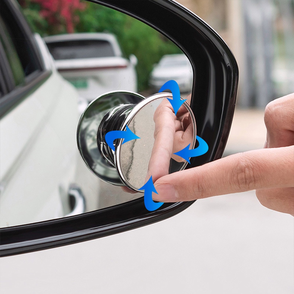 2pcs Cermin Blindpot Sisi Kendaraan Car Blind Spot Mirror Aksesoris Mobil Mobil Bolak Balik Tambahan Spion Berputar 360derajat Putaran Convex Mirrors