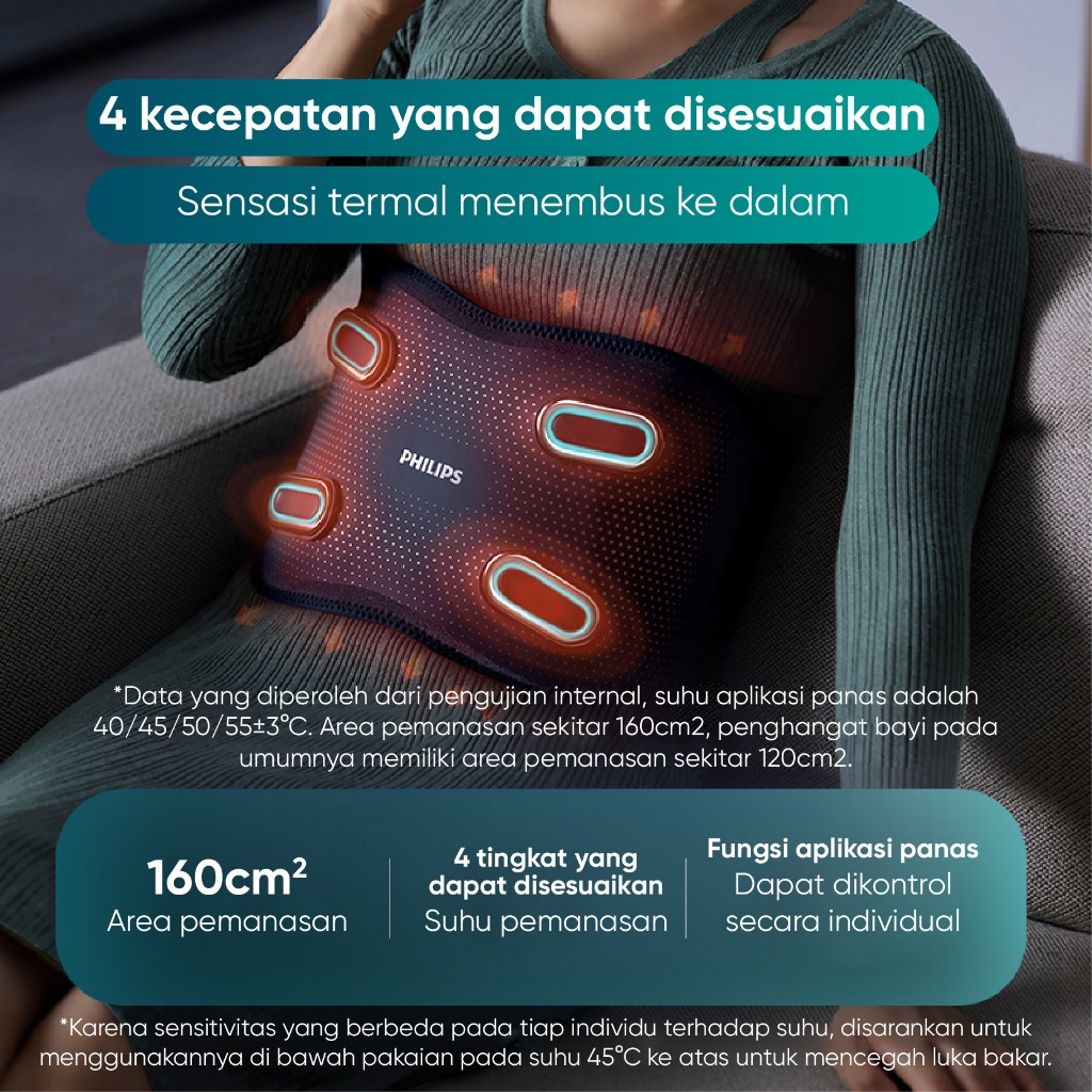 Philips massage Waist Pijat ice compress/hot compress/3D support design/Antibacterial splashing cloth PPM4721