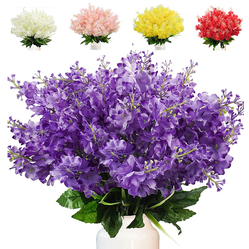 Wi1 Buah/5 Kepala Simulasi Bunga Hyacinth Buatan Bunga Wisteria Dekorasi Rumah Luar Ruangan Buket Palsu Meja Pernikahan Ornamen Hyacinth Palsu