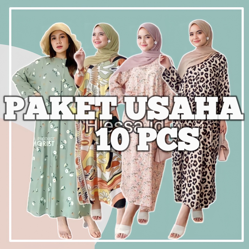 10 PCS PAKET USAHA GROSIR GAMIS LENGAN PANJANG