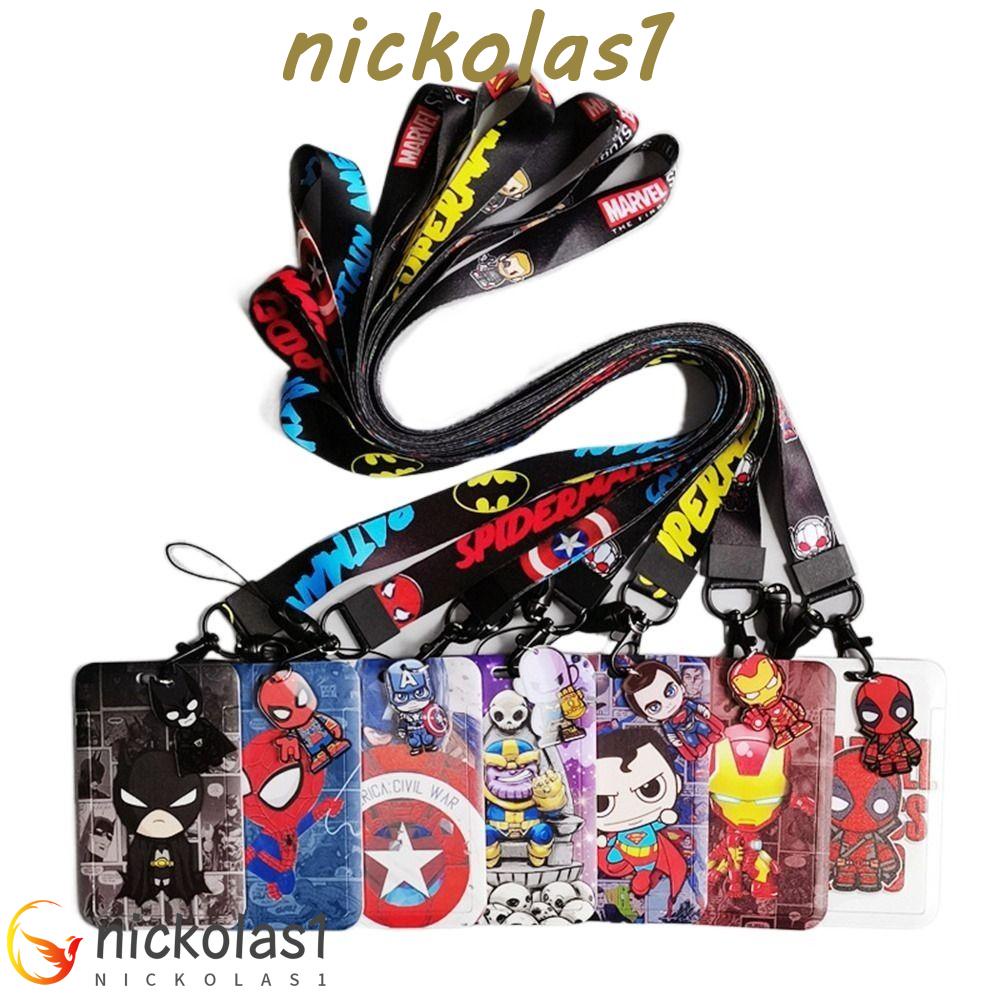 Nickolas1 Cover Kartu Bus Perlengkapan Kantor Perlengkapan Sekolah Card Sleeve Lanyard Captain Marvel Badge Holders