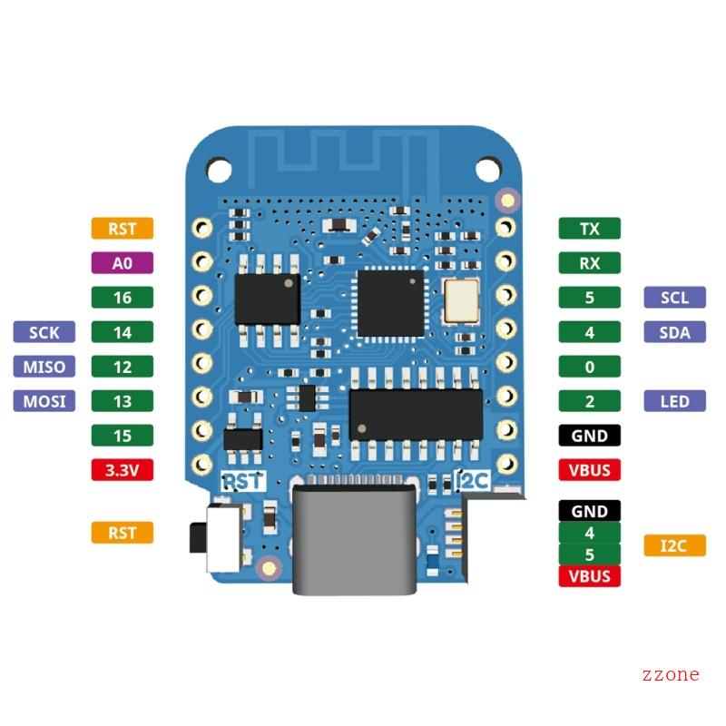 Zzz D1 Mini V4 0 0tipe-C USB WEMOS WIFI Internet of Things Board 4MB MicroPython Nodemcu Compatible Arduino- based-ESP8