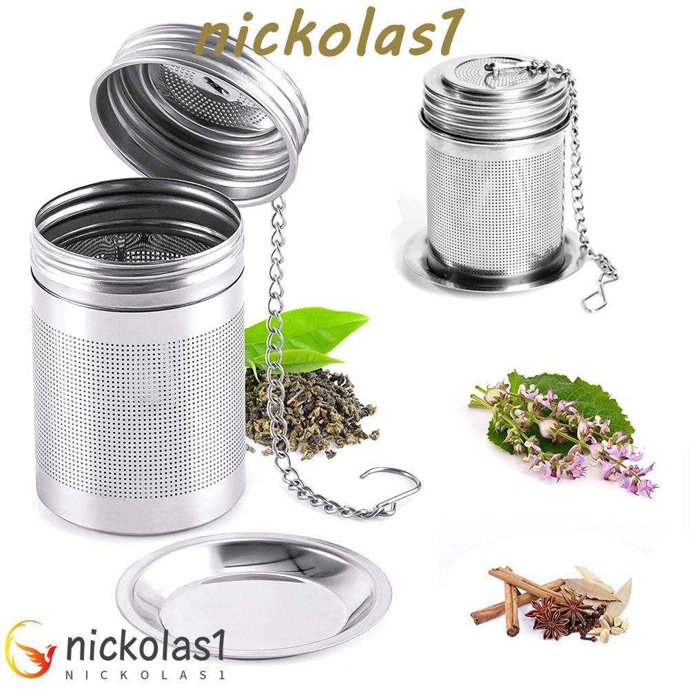 Nickolas1 Tea Infuser Teh Bumbu Untuk Sambungan Ulir Daun Longgar Dengan Tutup Dengan Pengait Rantai Dipanjangkan Untuk Menyeduh Infuser Masak