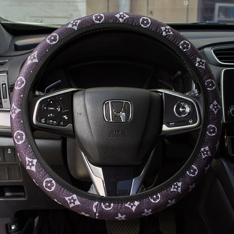 Cocok Untuk Melindungi Setir Mobil Sarung Kulit Dengan Berlian Imitasi fashionable car steering wheel leather cover