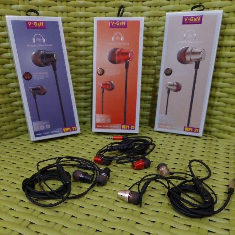 (Bergaransi) Headset V-Gen Original VEP1-21 Extra Bass / Handsfree V-gen VEP121 / Earphone Vgen Ster