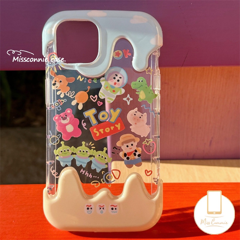 Kartun Toy Story Buzz Lightyear Case Kompatibel Untuk IPhone 7Plus 11 13 12 14 Pro Max XR 78 Plus X XS Max Beruang Strawberry Lucu Manyo Permen 3D Es Krim Lembut Tpu Cover