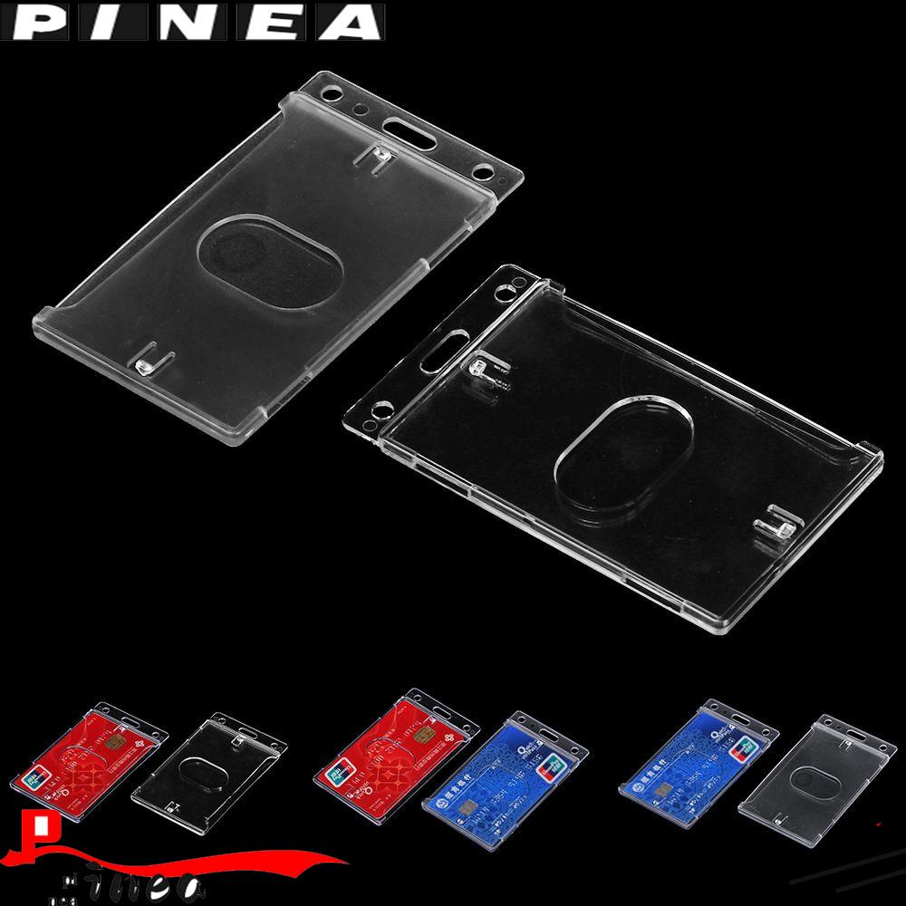 Nanas 1/3pcs Holder Kartu Kerja Portable Praktis Plastik Keras ID Bisnis Case Pelindung Cover Badge Multi use Card Sleeve