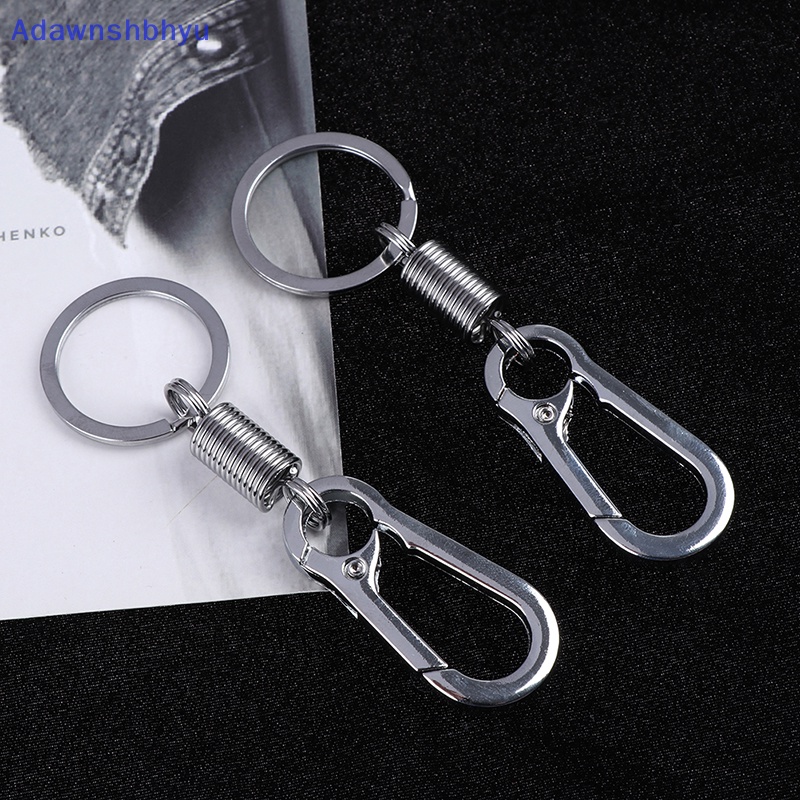 Adhyu Silver tone spring buckle belt Tas Klip loop hook Gantungan Kunci key fob ring  Id