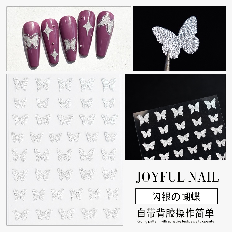 Stiker Joyful Nail Glitter Silver