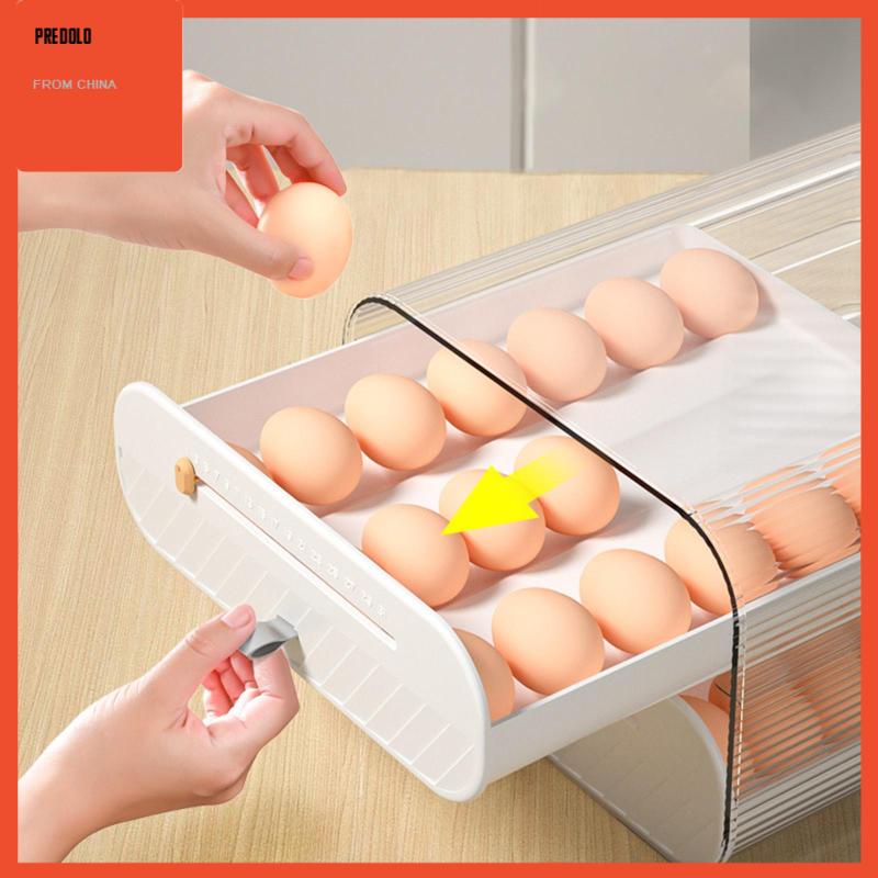 [Predolo] Tray Holder Telur Bening Dapat Digunakan Kembali Dapat Ditumpuk Dengan Meja Waktu Untuk Dapur Kabinet