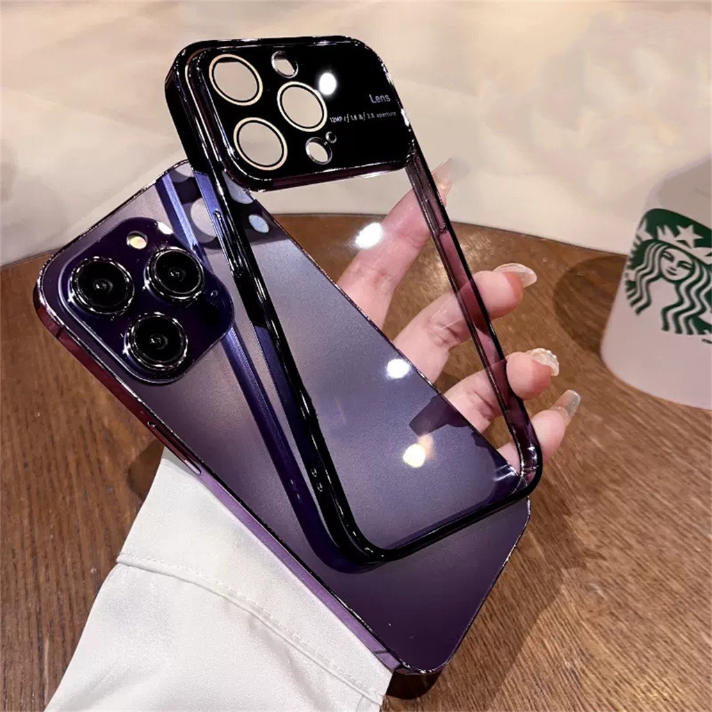 IPHONE Casing Lensa Proteksi Kamera Iphone14 Pro Max Transparan Mewah Iphone12 13 Pro Max14 Plus 11 Pro Max Cakupan Penuh shockproof soft case