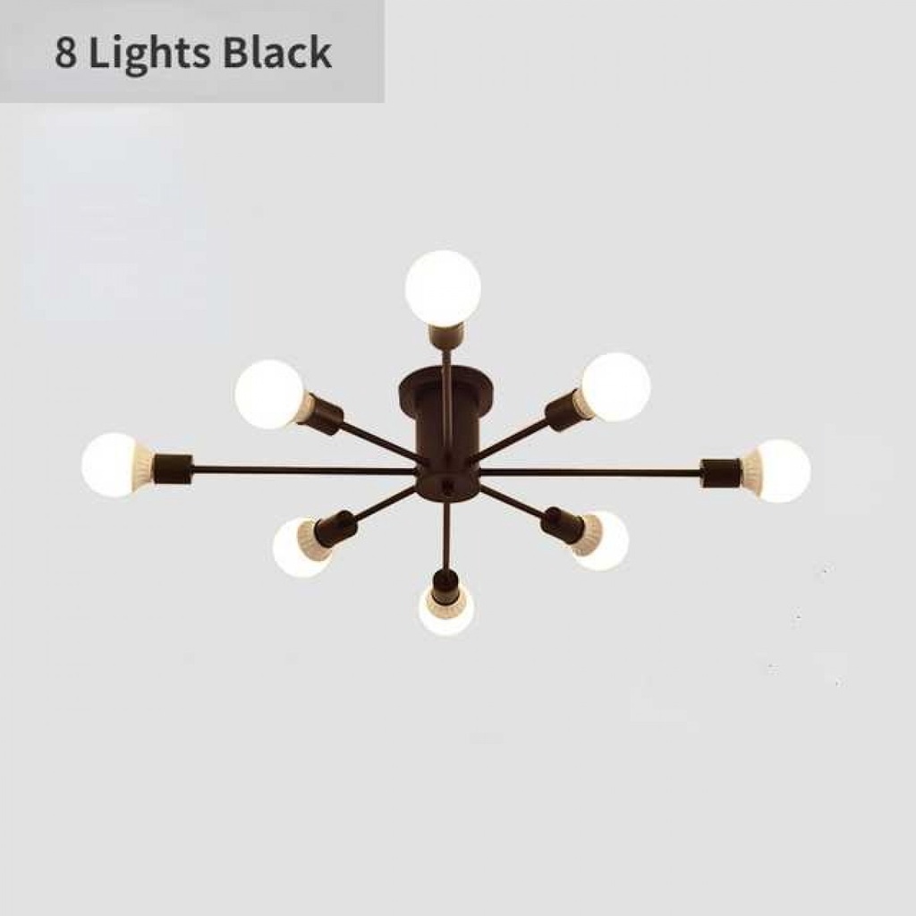 Fitting Rumah Lampu Plafon Hias 8 Cabang Minimalis Retro Soket E27
