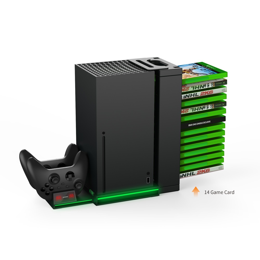 DOBE Xbox Series X Vertical Cooling Stand Fan Stick Charger Disc Storage