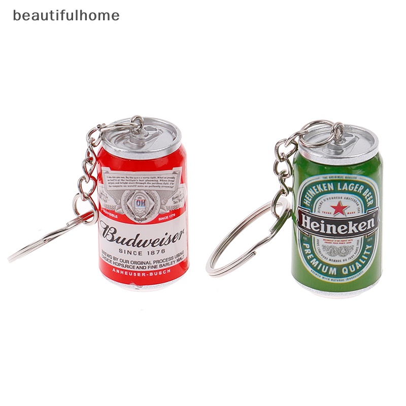 {beautifulhome} Simulasi Gantungan Kunci Bir Kaleng Beer Can Keyring Couples Cool Backpack Decor.