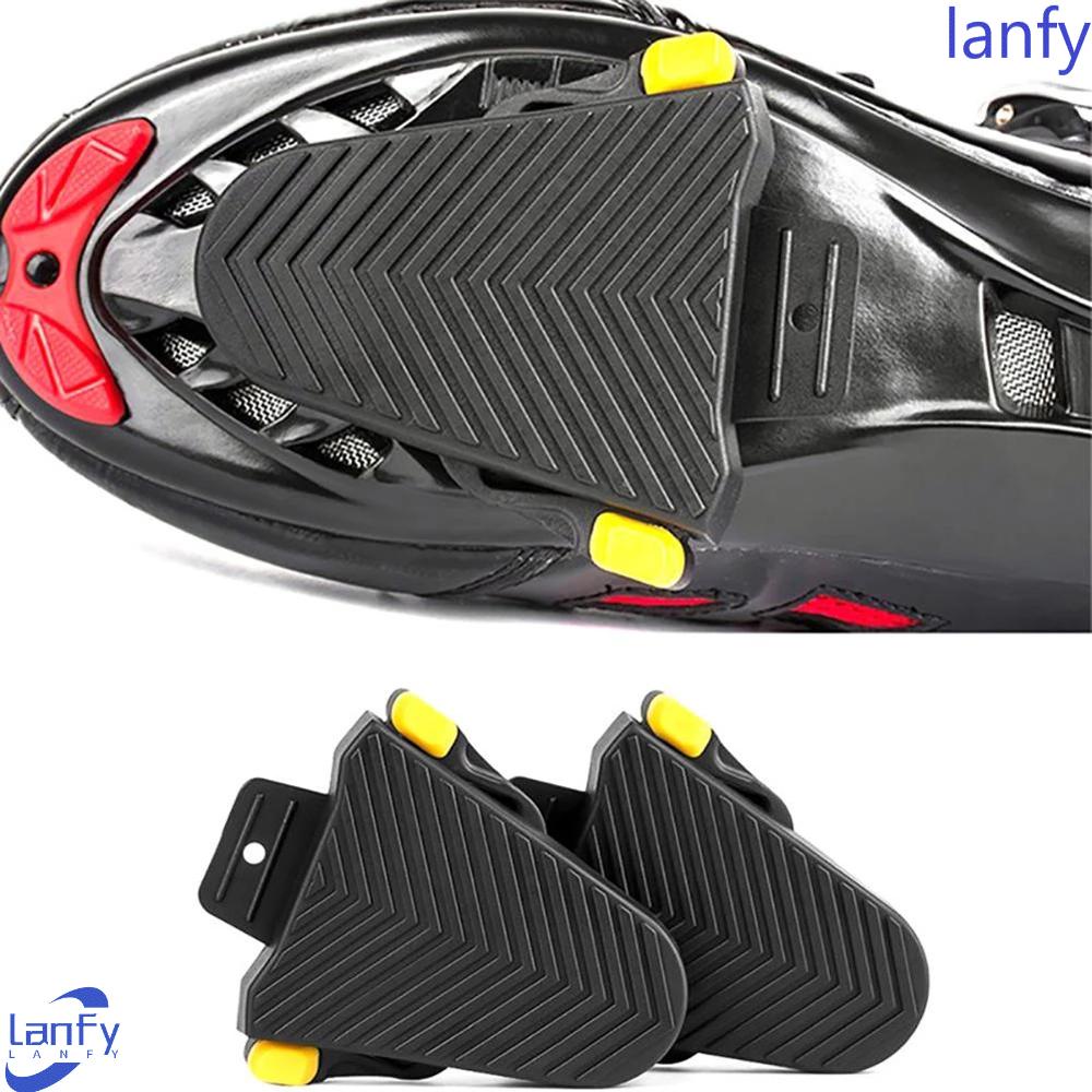 Lanfy Bike Pedal Cleats Sepatu Berkendara Pedal Sepeda Part Cycling Quick Release Karet Hitam SPD-SL Cleats