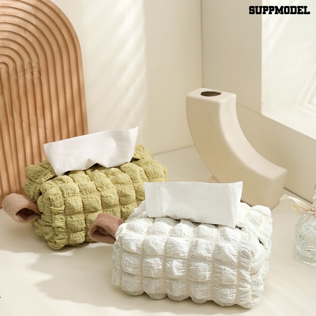 [SM]Tissue Holder Super Lembut Motif Kisi Kain Hias Lovely Meja Makan Serbet Dispenser Perlengkapan Rumah