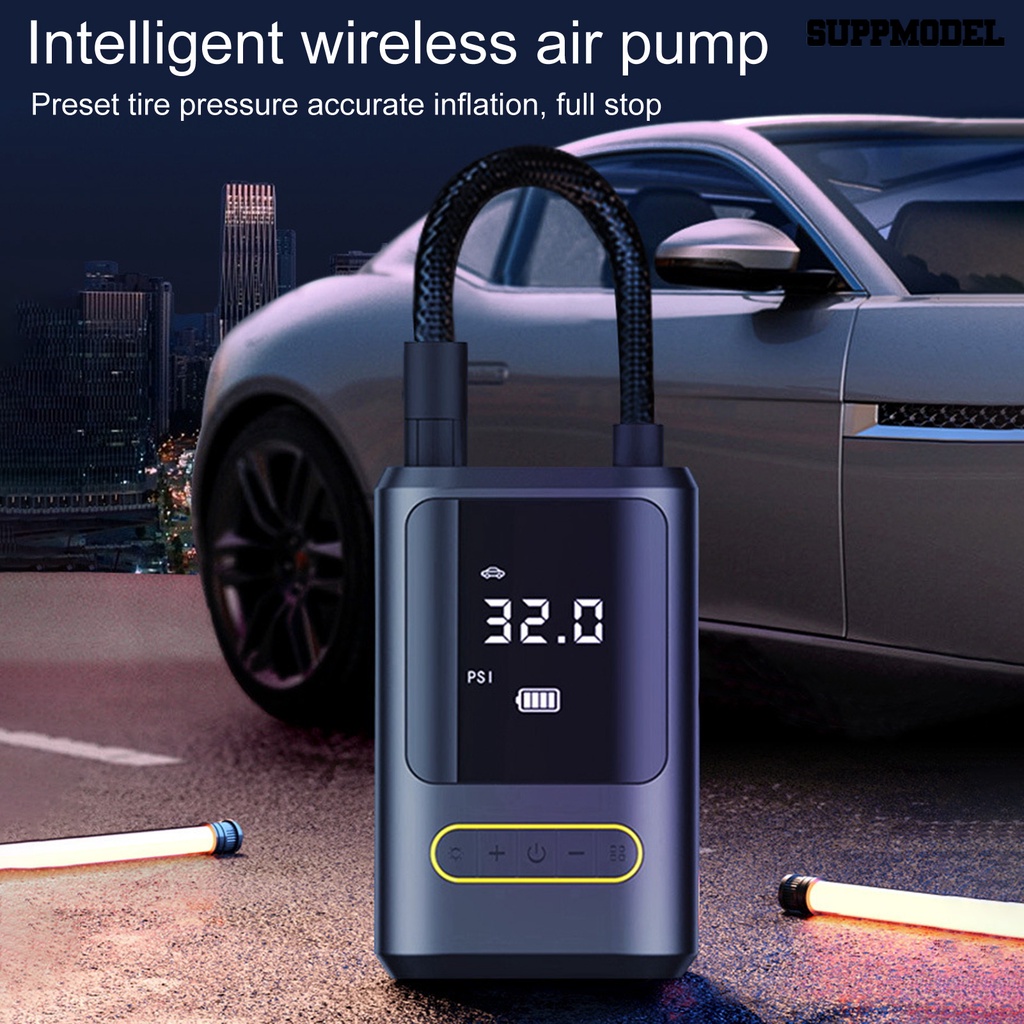 [SM] Kompresor Angin Mini Portable Otomatis Pengisian Dan Berhenti Dengan Pipa Gas 2000mAh Quick Inflation 80W Car Air Pump with Light Car Supply