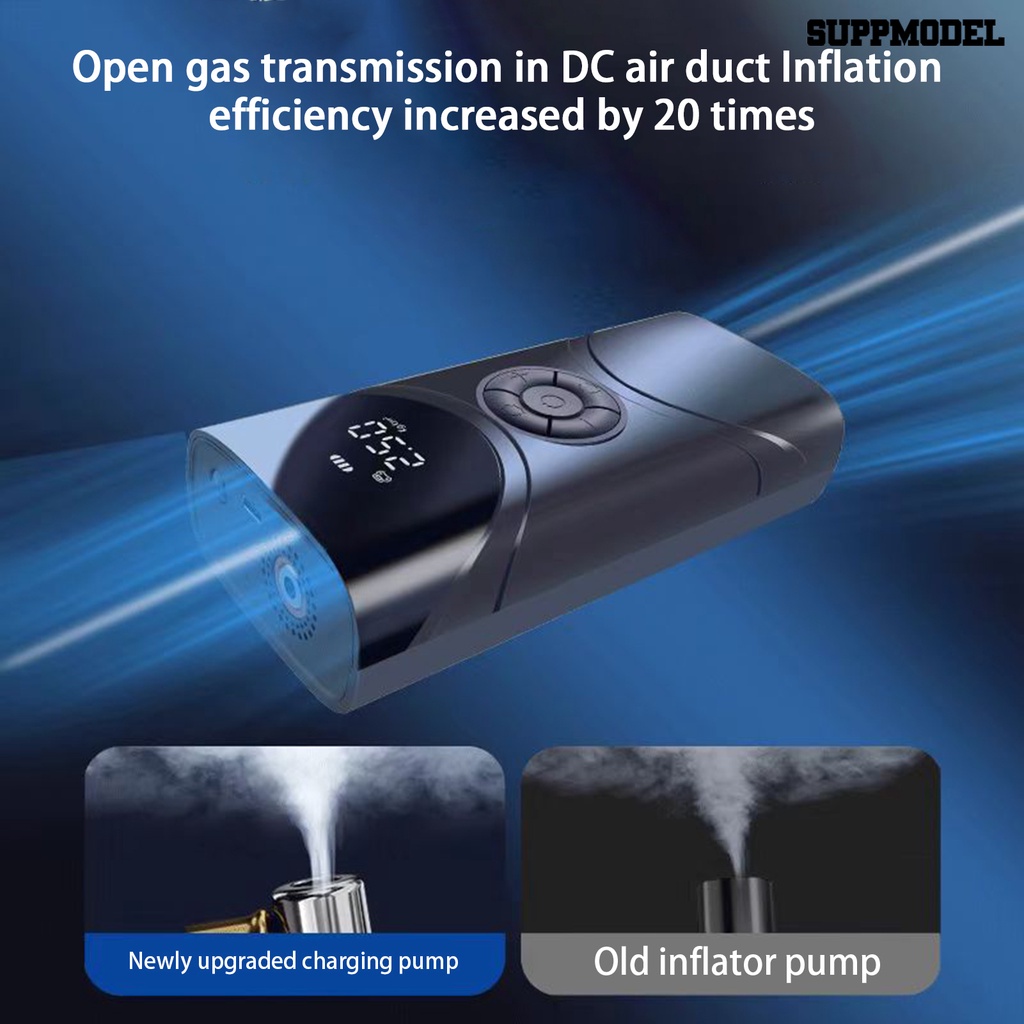 [SM] Tire Inflator Kompresor Angin Portable Dengan Lampu LED Pengukur Tekanan Digital 9000mAh 150PSI Tiupan Cepat Bola Kuat Motor Sepeda Mobil Ban Pompa Angin