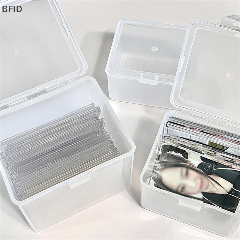 [BFID] Kotak Penyimpanan Photocards Stiker Transparan Korea Idol Card Holder Desk Storage Organizer Klasifikasi Box Alat Tulis [ID]