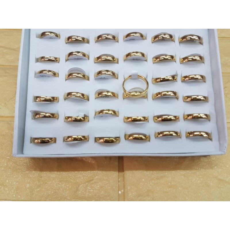 GROSIR CINCIN TITANIUM OVAL 4ML GOLD ISI36PCS |TERLARIS|