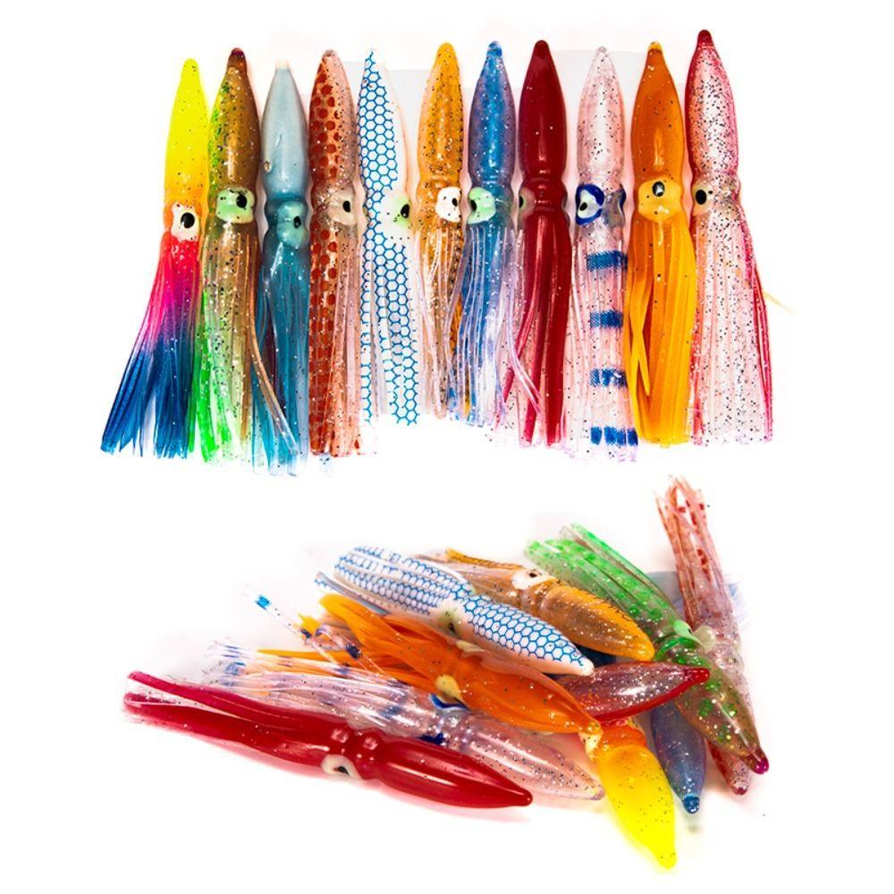 AUGUSTINA Agustina Soft Fishing Lure Octopus Modeling Rubber Umpan Buatan Buatan Buatan 8CM PVC Umpan Pancing Cumi-Cumi Untuk Tuna