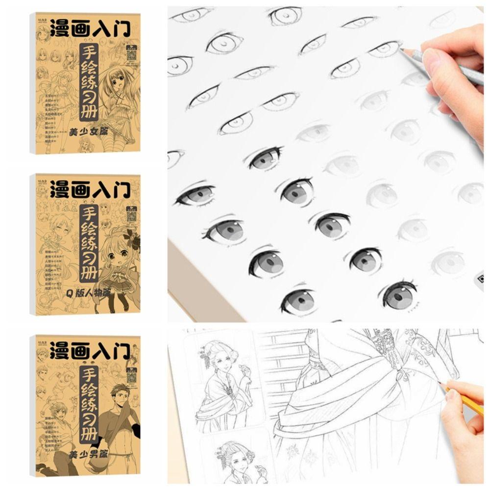 Lanfy Buku Tutorial Hand Painted Berlatih Kartun Hand Drawing Book Comics Girl Boy Karakter Anime Art Copy Buku Latihan Untuk Kelas Seni