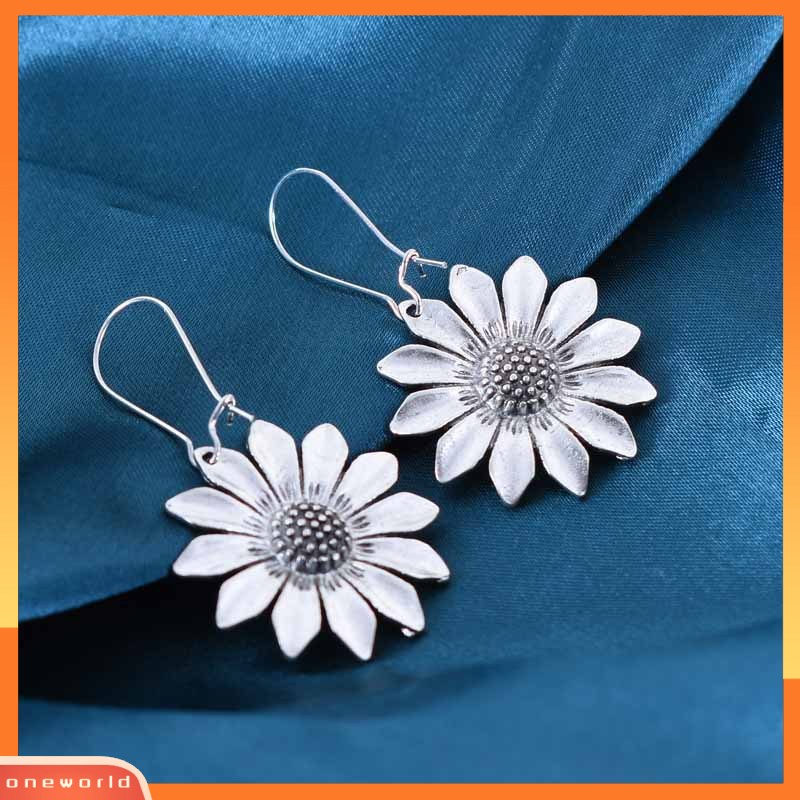 [ONR] Gaya Liburan Bohemian Baru retro Tiga Dimensi Bunga Matahari Anting Emas Kuno Bunga Matahari daisy earrings