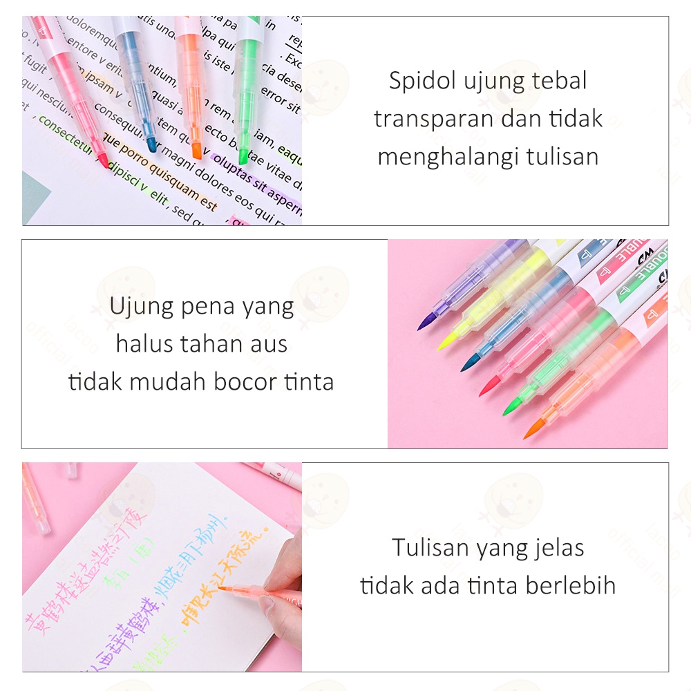 Poney Set highlighter pen Stabilo warna warni Stabilo 6 sampai 12 warna Stabilo panjang