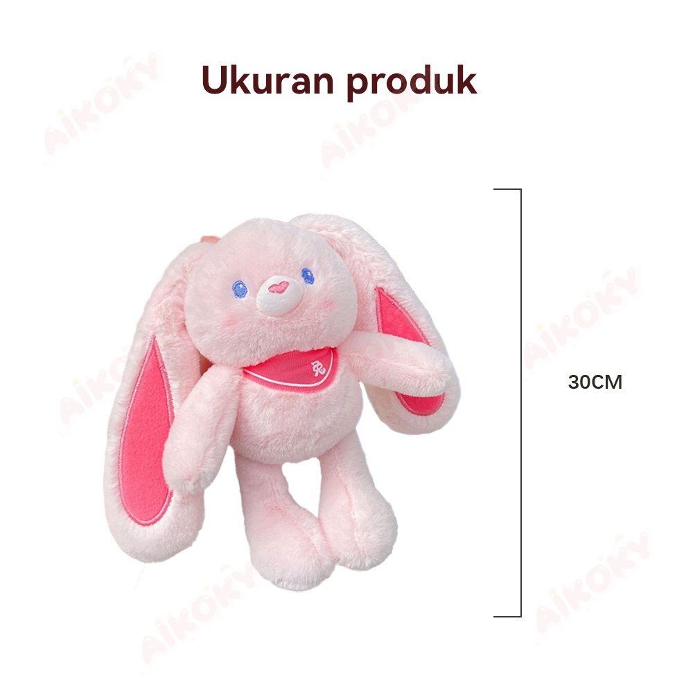 Aikoky Gantungan Kunci Boneka Kelinci Telinga Panjang / Rabbit Doll Plush Toy Keychain