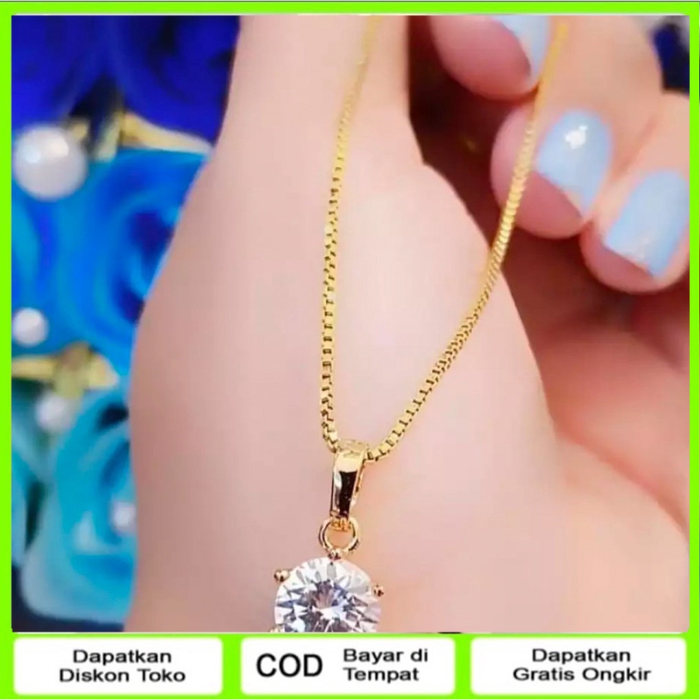 emas muda free surat Kalung Liontin Mata satu Perhiasan Wanita Set