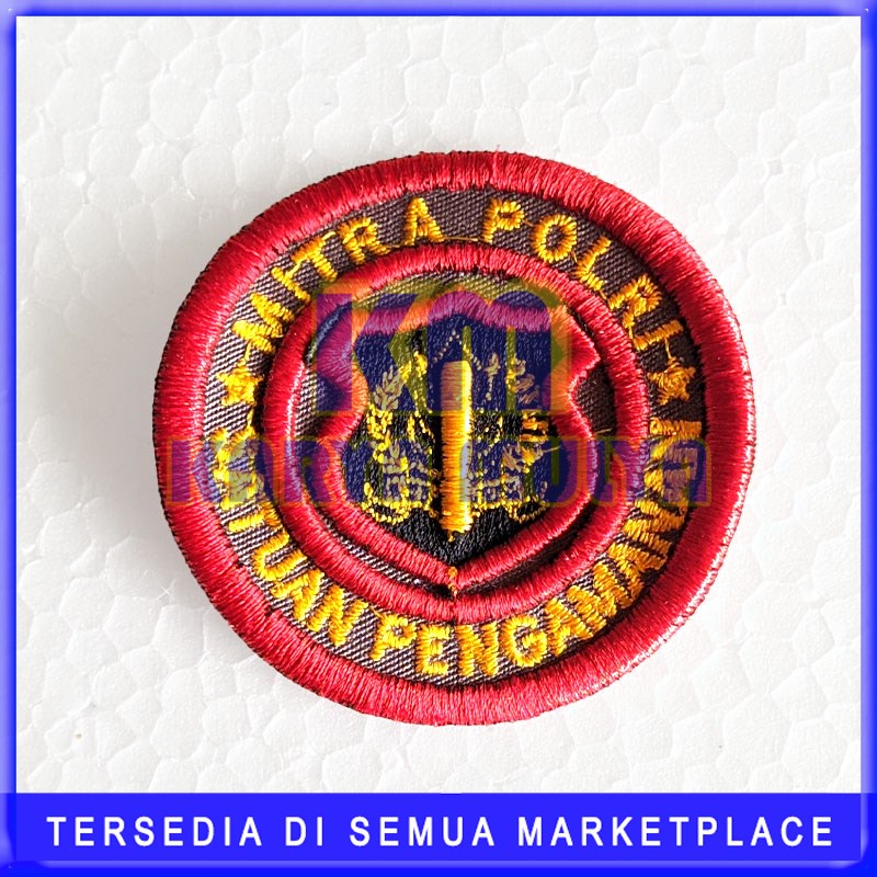 Bordir Bordir Logo Mitra Polri Satpam Emblem Bordir Mitra Polri - Bordir TImbul 3D Mitra Polribisa p