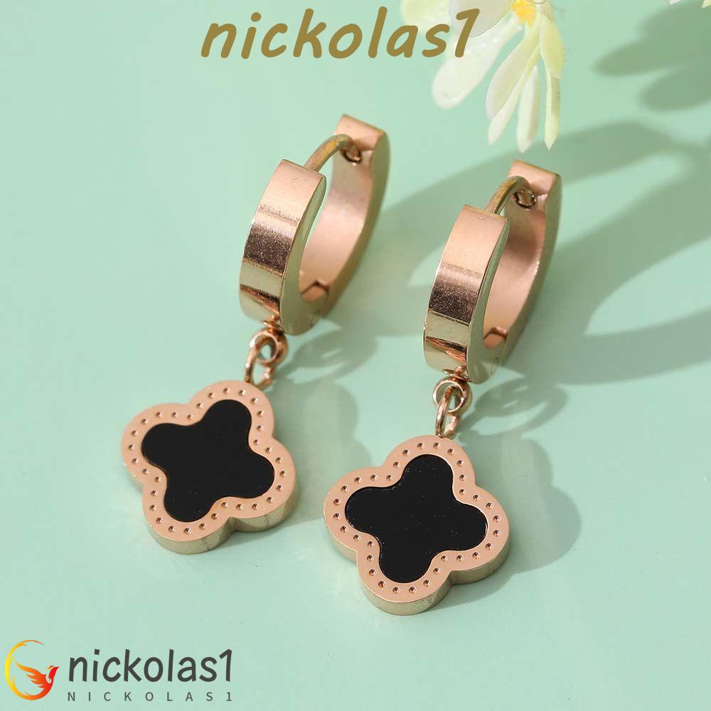 Nickolas1 Anting Hoop Geometris Elegan Untuk Perempuan Melampirkan Perhiasan Fashion Keberuntungan Temperamen Anting Gaya Korea