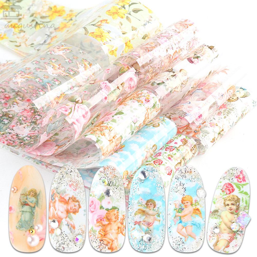 AUGUSTINA Agustina Angel Stiker Transfer Kuku Vintage Decal Cupid Eros DIY Nail Art Desgin
