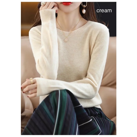 (B191) O NECK KNIT SWEATER / ATASAN RAJUT WANITA